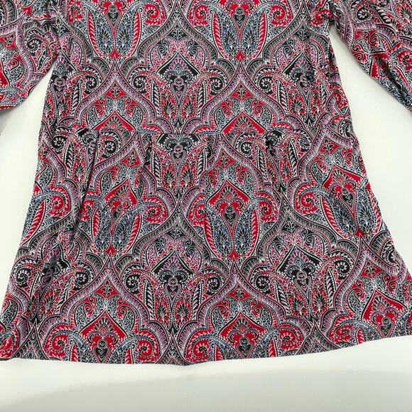 J. Jill Wearever Women's Tunic Top, Red Paisley Peplum, Sz. S,  Boho Comfort - Picture 5 of 9